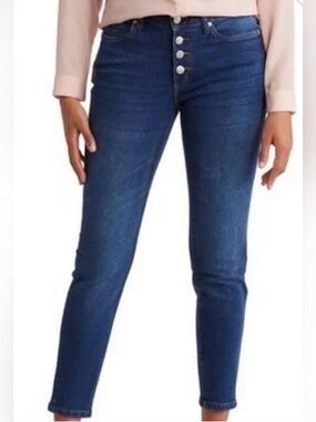 NWOT TAHARI Amelia Button Fly Skinny jeans size women’s 6